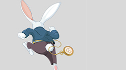 White-Rabbit-Running-Away