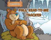 A bear sleeps against a pillow in a cave, a wintery forest is outside of the cave entrance.