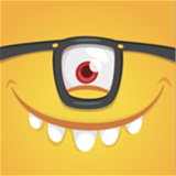 Terry, the yellow monster with one eye and glasses.